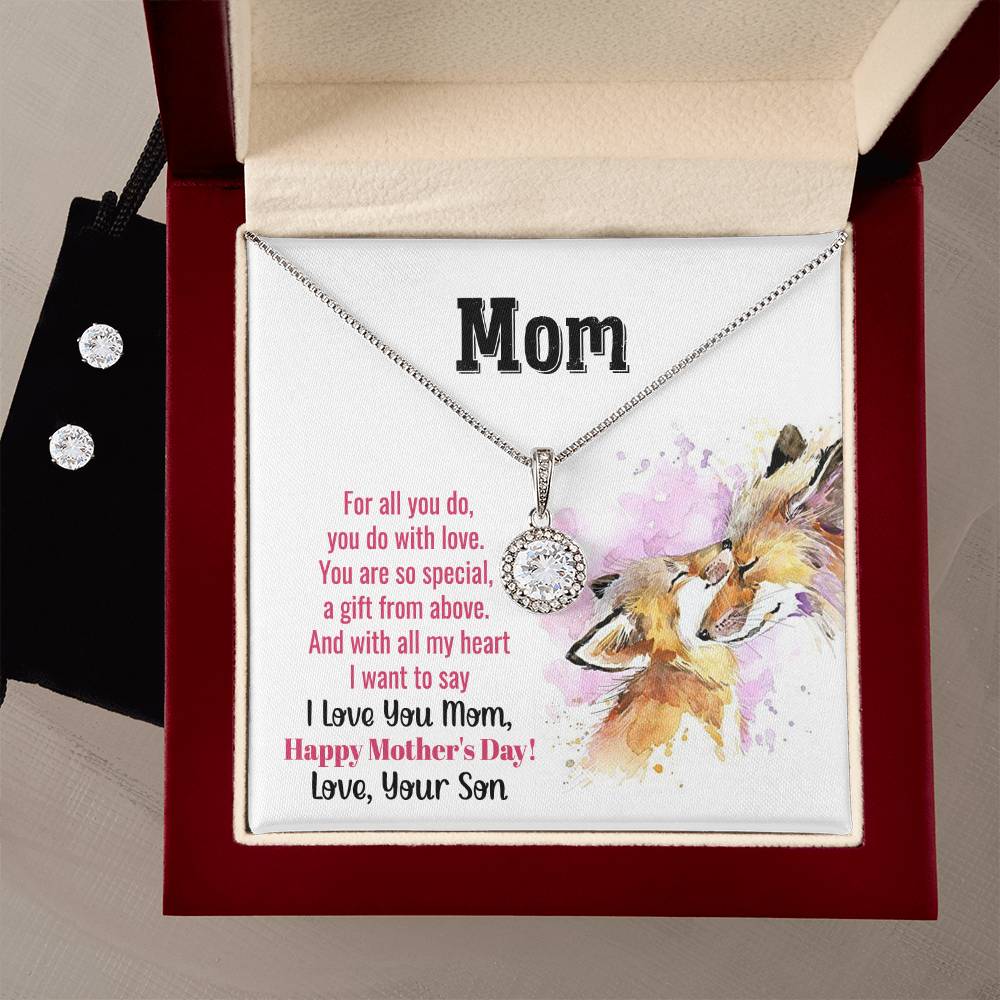 Eternal Hope Necklace and Cubic Zirconia Earring Set mom you are so special 1