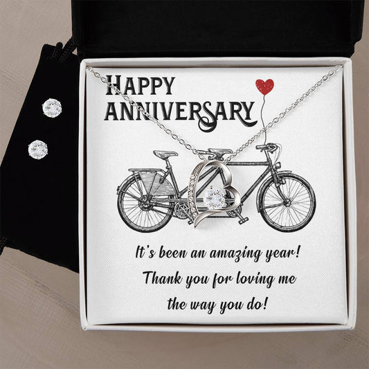 Forever Love Necklace and Cubic Zirconia Earring Set Happy Anniversary its been an amazing years