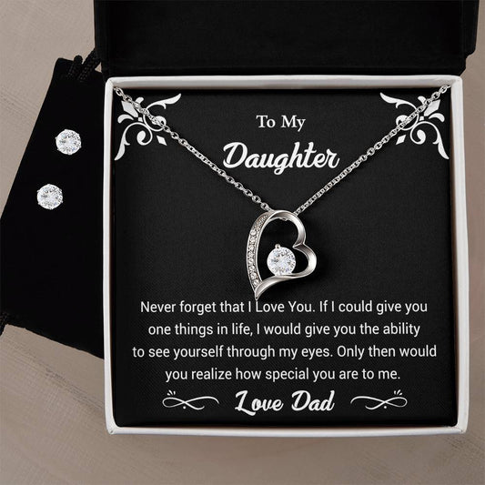 Forever Love Necklace and Cubic Zirconia Earring Set daughter4