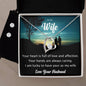 Forever Love Necklace and Cubic Zirconia Earring Set To my Wife Love your husband