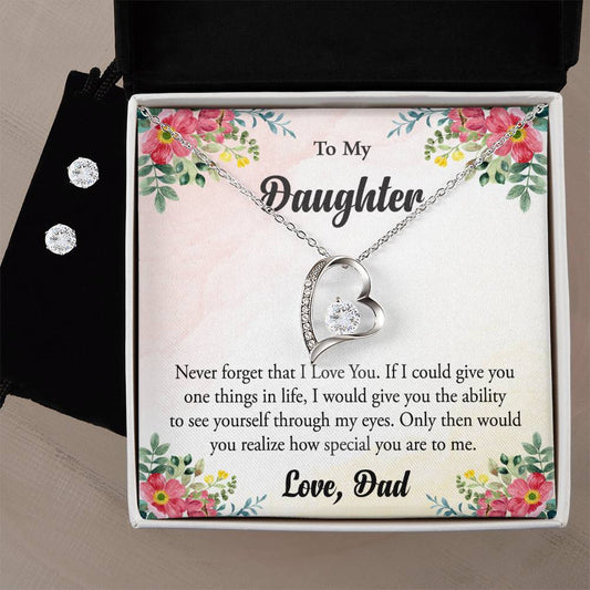 Forever Love Necklace and Cubic Zirconia Earring Set daughter6