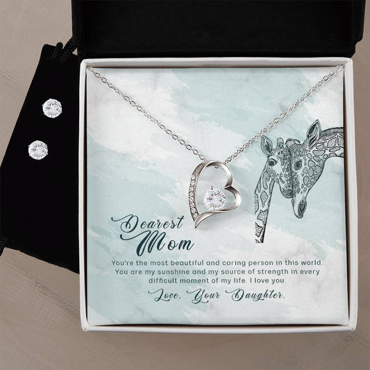 Forever Love Necklace and Cubic Zirconia Earring Set To my mom- you_re the most beautiful