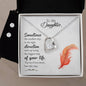 Forever Love Necklace and Cubic Zirconia Earring Set To my daughter-Sometimes the smallest step