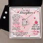 Forever Love Necklace and Cubic Zirconia Earring Set To my Daughter-01