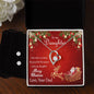 Forever Love Necklace and Cubic Zirconia Earring Set Merry Christms to my Daughter3