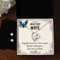 Forever Love Necklace and Cubic Zirconia Earring Set To my Military wife Together forever