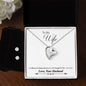 Forever Love Necklace and Cubic Zirconia Earring Set, To My Wife