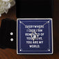 Forever Love Necklace and Cubic Zirconia Earring Set Everywhere I look