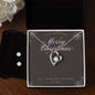 Forever Love Necklace and Cubic Zirconia Earring Set Merry Christms to my Girlfriend