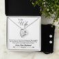 Forever Love Necklace and Cubic Zirconia Earring Set To Wife From Husband