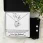 Forever Love Necklace and Cubic Zirconia Earring Set Husband to wife final fourth text