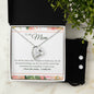 Forever Love Necklace and Cubic Zirconia Earring Set To My Mom - I Love You, I really Do
