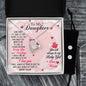 Forever Love Necklace and Cubic Zirconia Earring Set To my Daughter-01