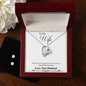 Forever Love Necklace and Cubic Zirconia Earring Set Husband to wife final Third text