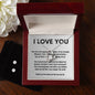 Forever Love Necklace and Cubic Zirconia Earring Set I love you