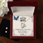 Forever Love Necklace and Cubic Zirconia Earring Set To my Military wife Together forever