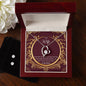 Forever Love Necklace and Cubic Zirconia Earring Set To my Wife