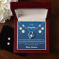 Forever Love Necklace and Cubic Zirconia Earring Set Merry Christms to my Daughter