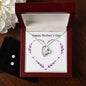 Forever Love Necklace and Cubic Zirconia Earring Set Happy Mother's Day Purple Heart