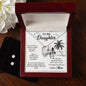 Forever Love Necklace and Cubic Zirconia Earring Set To my daughter2-01