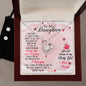 Forever Love Necklace and Cubic Zirconia Earring Set To my Daughter-01