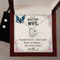 Forever Love Necklace and Cubic Zirconia Earring Set To my Military wife Together forever