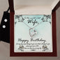 Forever Love Necklace and Cubic Zirconia Earring Set To the world's best Wife, Happy Birthday