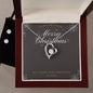 Forever Love Necklace and Cubic Zirconia Earring Set Merry Christms to my Girlfriend