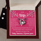 Forever Love Necklace and Cubic Zirconia Earring Set To my Wife, today tomorrow and forever