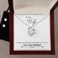 Forever Love Necklace and Cubic Zirconia Earring Set, To My Wife