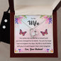Forever Love Necklace and Cubic Zirconia Earring Set To my Wife Love your husband