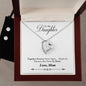 Forever Love Necklace and Cubic Zirconia Earring Set 41-To Daughter from Mom