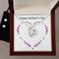 Forever Love Necklace and Cubic Zirconia Earring Set Happy Mother's Day Purple Heart