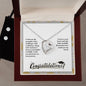 Forever Love Necklace and Cubic Zirconia Earring Set Congratulation-I wish you the strength to face