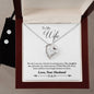 Forever Love Necklace and Cubic Zirconia Earring Set To Wife From Husband