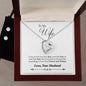 Forever Love Necklace and Cubic Zirconia Earring Set To Wife From Husband
