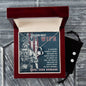 Forever Love Necklace and Cubic Zirconia Earring Set To the best Army Wife (2)