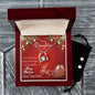 Forever Love Necklace and Cubic Zirconia Earring Set Merry Christms to my Daughter3