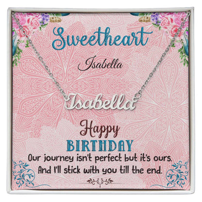 Happy Birthday, Personalized Name Necklace