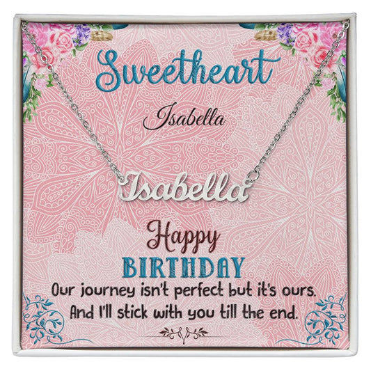 Happy Birthday, Personalized Name Necklace