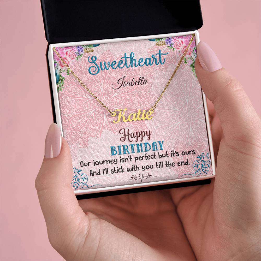 Happy Birthday, Personalized Name Necklace