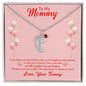 Custom Baby Feet Necklace with Birthstone Mommy to be-To my mommy-I can hear you