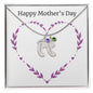 Custom Baby Feet Necklace with Birthstone Happy Mother's Day Purple Heart