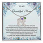 Custom Baby Feet Necklace with Birthstone To My Beautiful Mom