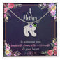 Custom Baby Feet Necklace with Birthstone A Mother is someone you laugh with, dream with, and love with all your heart.