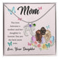 Custom Baby Feet Necklace with Birthstone Mom, The love between a mother and her daughter is forever