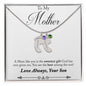 Custom Baby Feet Necklace with Birthstone Son to mother