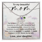 Custom Baby Feet Necklace with Birthstone To my Beautiful Mom Love your Daughter