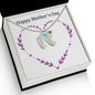 Custom Baby Feet Necklace with Birthstone Happy Mother's Day Purple Heart