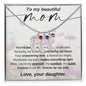 Custom Baby Feet Necklace with Birthstone To my Beautiful Mom Love your Daughter